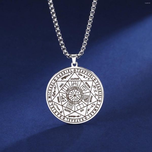 Anhänger Halsketten Teamer Siegel der sieben Erzengel Männer Vintage 7 Edelstahl Schutz Amulett Schmuck Geschenk
