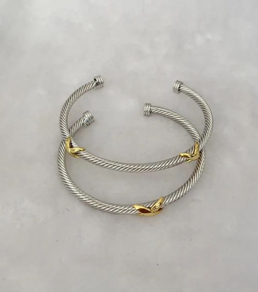 Bracciale Bangle Dy X per donne Raccolta trasversale per cavi di alta qualità Raccolta di gioielli punk a cerchio etnico 240131