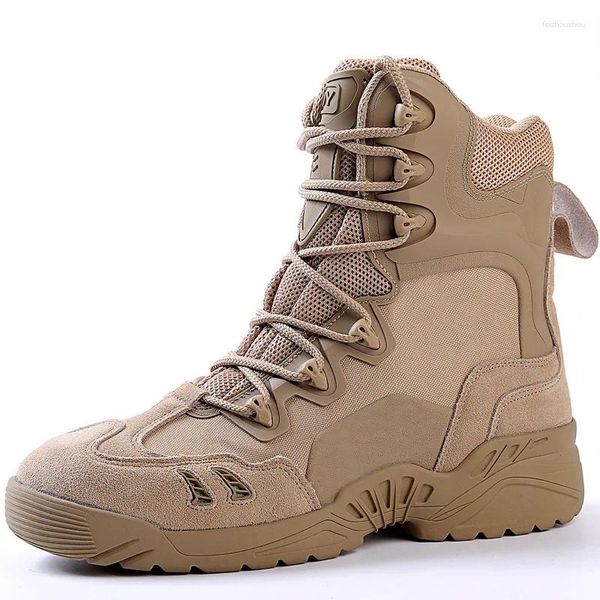 Botas americanas masculinas alta especial tático 2024 combate deserto terra ao ar livre caminhadas trabalho homens moda sapatos casuais