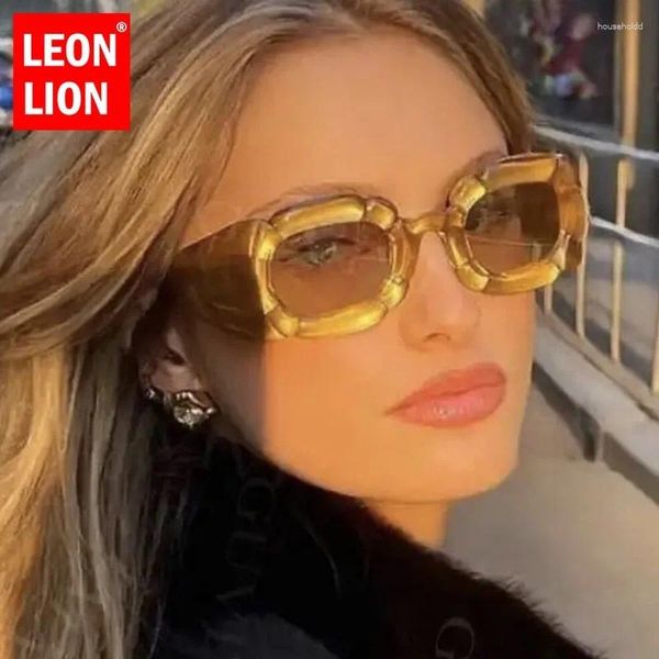 Occhiali da sole LeonLion Punk 2024 Donne Desinger Occhiali da vista di lusso Divertenti Occhiali vintage di marca Gafas De Sol Mujer UV400