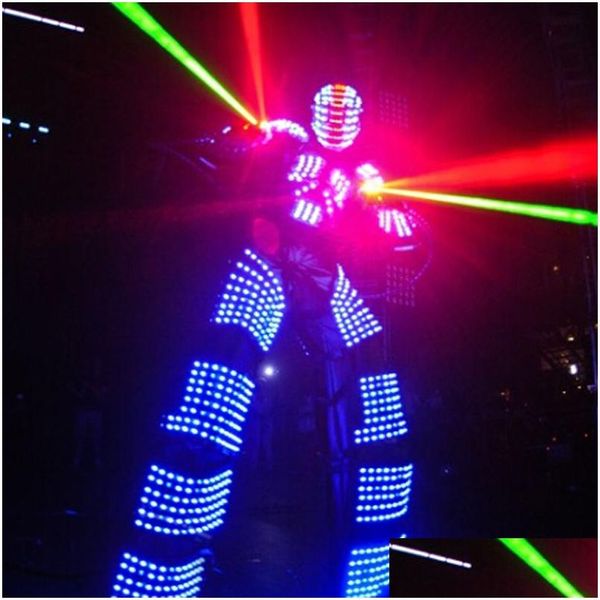 Outros suprimentos de festa de evento de alta qualidade LED roupas luminosas robô palafitas terno para desempenho cosplay traje salão de baile s homefavor dhcpw