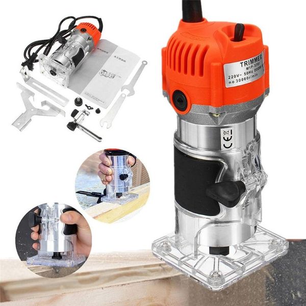 Neue Router Holz Trimmer Elektrische Hand Trimmer Motor Carving Maschine Schreiner Holz Trimmer Holz fräsen stoßen maschine Po245W