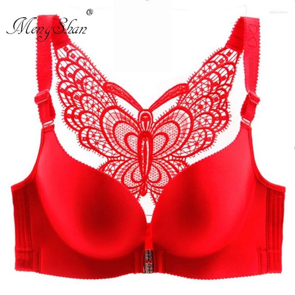 Reggiseni con fibbia anteriore posteriore e reggiseno grande grasso MM 200 kg coppa plus stampa leopardata farfalla sexy donne di grandi dimensioni 110E 115E 120E