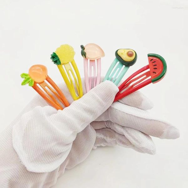 Accessori per capelli 1 set Ragazze graziose clip di frutta Bambini adorabili carota ananas forcine pesca anguria banana barrettes