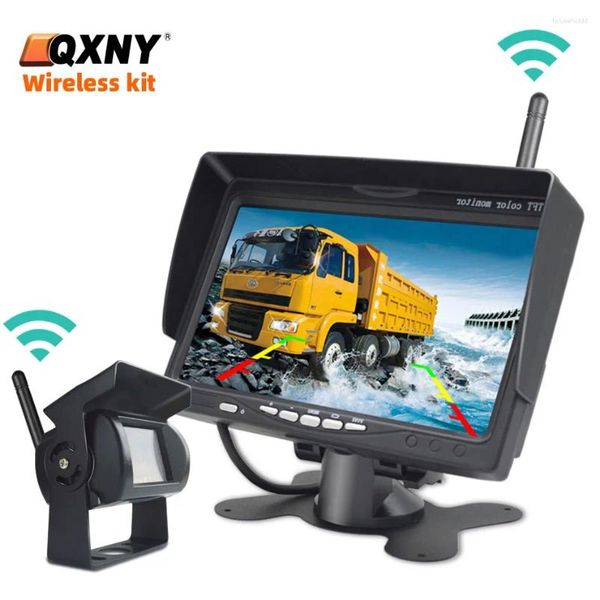 Drahtlose 7 Zoll Auto Monitor Bildschirm Rückansicht Kamera Für Lkw Bus RV Camper Anhänger Bagger Rück Bild 12V-24V Display