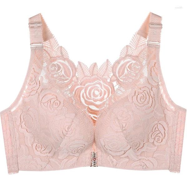 Reggiseni Lingerie sexy Taglie forti Push Up per bralette da donna Grande chiusura frontale grande Intimo rosa bellezza posteriore Reggiseno senza ferretto