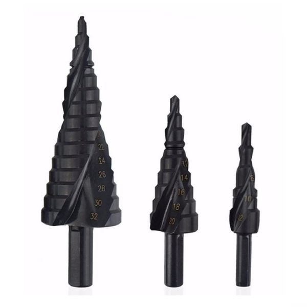 3pcs seti 4-32mm matkap ucu seti hss kobalt adım matkap biti azot yüksek hızlı çelik spiral üçgen şaft deliği kesici 291p