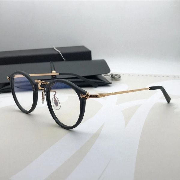 Montature per occhiali da sole Classiche acetato titanio Texture premium intagliate Occhiali da vista alla moda Uomo Donna Elegante di alta qualità