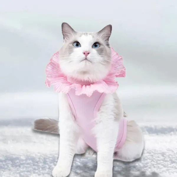 Trajes de gato lindas roupas de desmame macia cauda abertura respirável pet esterilização terno anti-risco