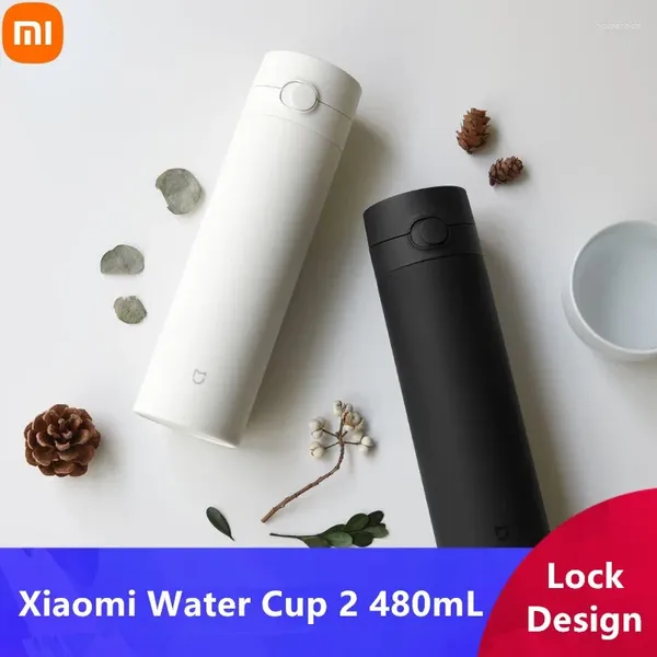 Бутылки для воды Xiaomi Cup 2 Generation 480 мл Термос Сохраняет тепло/холод в путешествии Портативный дизайн с замком из нержавеющей стали 316L, открывается одной рукой