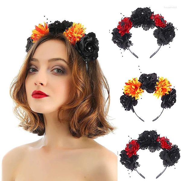 Party Supplies Halloween Blumen Haarreifen Frauen Tag der toten Spinne Krone Stirnband Cosplay Kopfbedeckung Zubehör