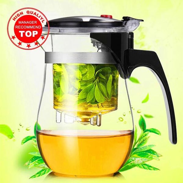 Yüksek Kaliteye Dayanıklı Cam Çay Potu Çin TeAware Kung Fu Çay Seti Puer Su Isıtıcı Kahve Cam Pot Uygun Ofis Çaydan 240124