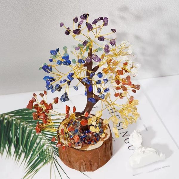 Fiori decorativi in legno squisito albero di cristallo per il Feng Shui e la decorazione domestica. Elegante regalo artificiale