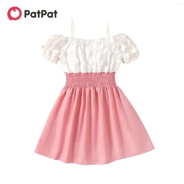 Abiti da ragazza PatPat Kid 3D Floral Design Smock Colorblock Slip Dress