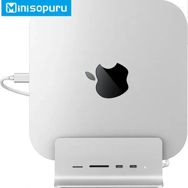 Minisopuru USB C Hub 5 in 1 Type-C a 2x 3.2 10Gbps TFSD Port Supporto M.2 NVMe/SATA SSD Dock per Mac Mini Stand