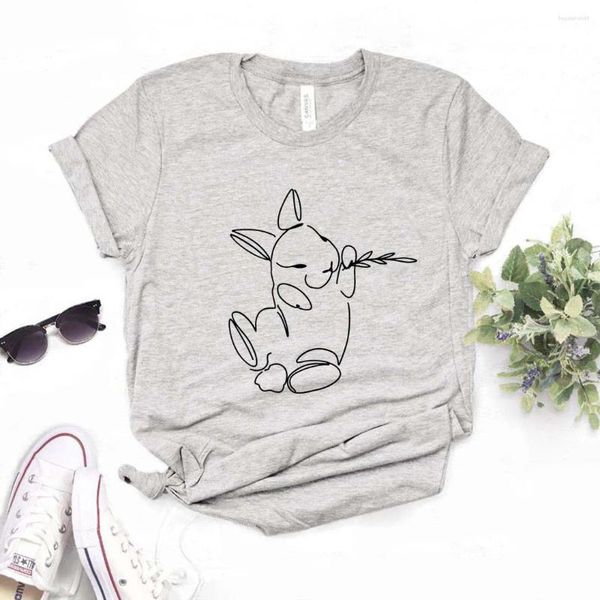 Frauen-T-Shirts Little Bunny Rabbit Print Frauen-T-Shirts Casual Funny Shirt für Lady Yong Girl Top Tee Hipster FS-569