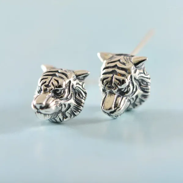 Ohrstecker Mode Silber Farbe Tiger Kopf Für Männer Frauen Vintage Tier Domineering Punk Ohr Schmuck Zubehör