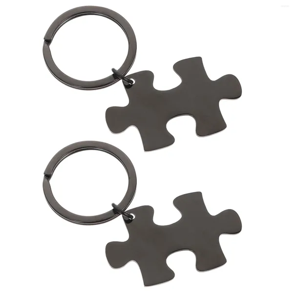 Schlüsselanhänger 2 Stück Edelstahl Puzzleteil Schlüsselanhänger Paare Schlüsselanhänger Set Liebhaber