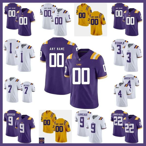 LSU Tigers Camisa de Futebol 5 Jayden Daniels 8 Malik Nabers 7 Kayshon Boutte Micah Baskerville Jerseys Josh Williams Perkins Jr Joe Burrow High High s