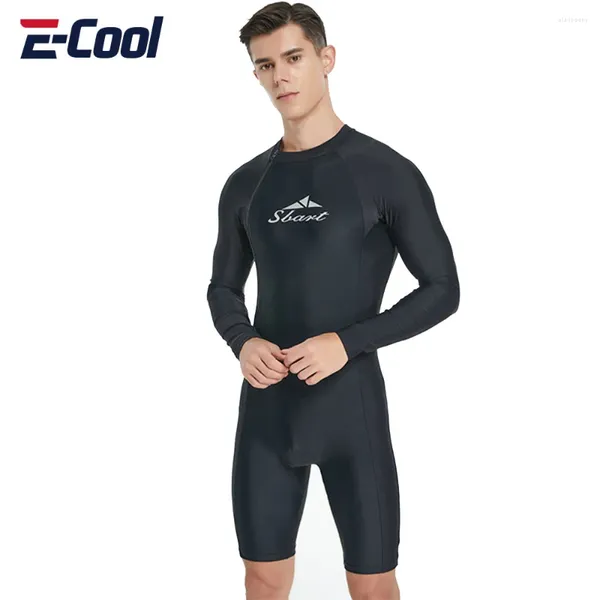 Kadın mayo erkekler tek parça mayo ön fermuar uzun kollu dalış takım elbise güneş koruma hızlı kuru yüzme sörf ıslak