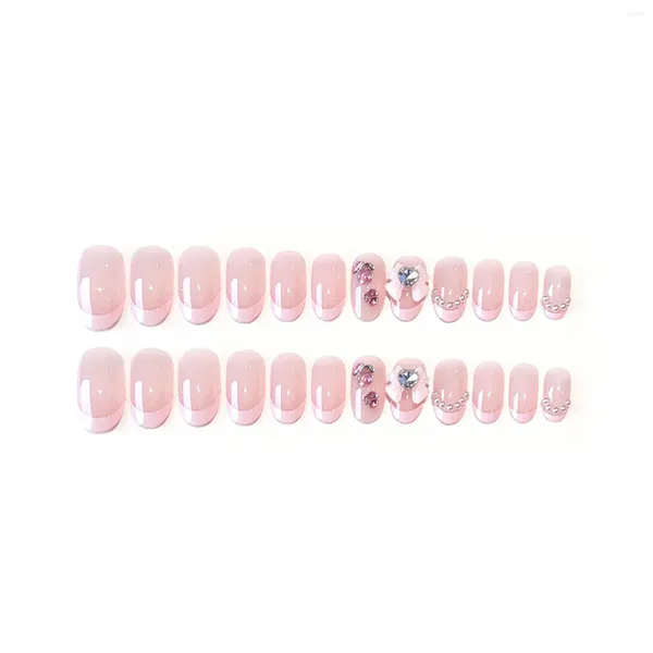 YANLIŞ NAIL RHINESTONES PEARL Glossy Fake Tırnak Çevre Dostu Yeniden Kullanılabilir Alışveriş Flört Seyahati İçin Uzun Kalıcı