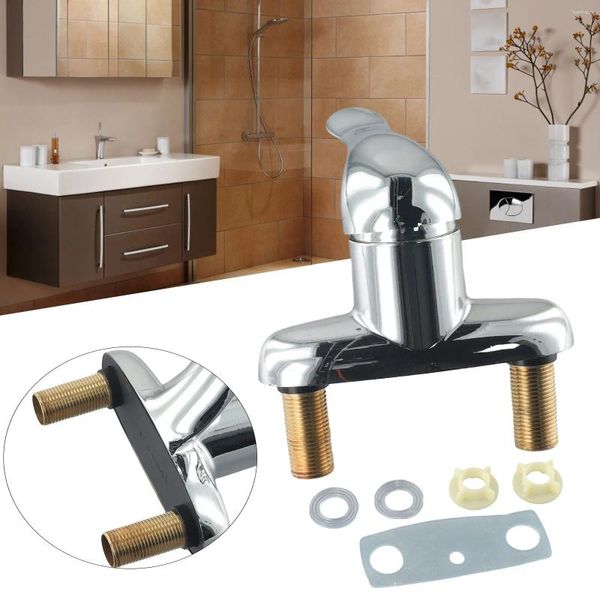 Rubinetti per lavandino del bagno Rubinetto per interruttore valvola acqua e maniglia per ugello filtro argento freddo 10,5 / 14,1 cm Nucleo in ceramica di alta qualità