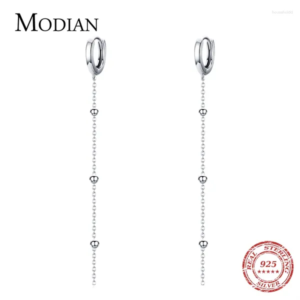 Baumelnde Ohrringe Modian Exquisite Mode Swing Lange Quaste Tropfenohrring Echt 925 Sterling Silber Charm Kette Für Frauen Schmuck