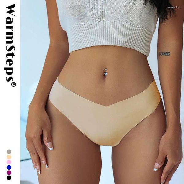 Calcinha feminina WarmSteps V-Cut cintura sexy mulheres brasileiras roupa interior sem costura g strings conforto lingerie femme tanga xxl