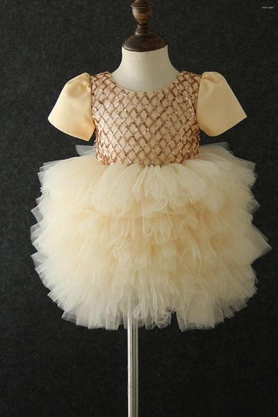 Vestidos de menina tutu em camadas vestido de princesa bebê 1º aniversário festa infantil para meninas vestido de baile 9 meses a 5 anos