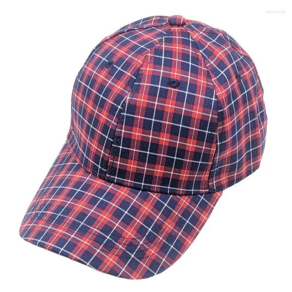 Ballkappen, rot karierte Hüte für Herren, klassische 6-Panel-Baseballkappe, verstellbare Papa-Mütze, schottisches Grün, Gelb