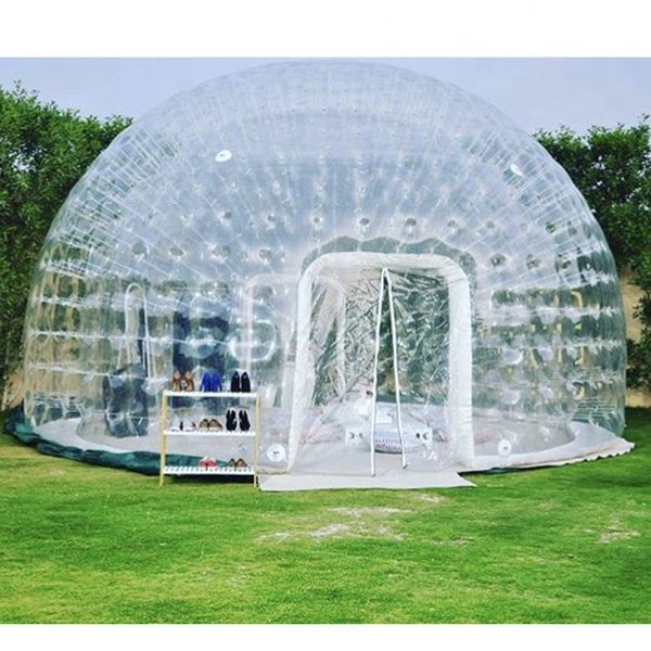 5mD (16.5ft) Con ventilatore all'ingrosso Tenda a cupola gonfiabile trasparente ermetica per esterni, Crystle Bubble House, Igloo trasparente, Tendone per eventi sul prato per il campeggio