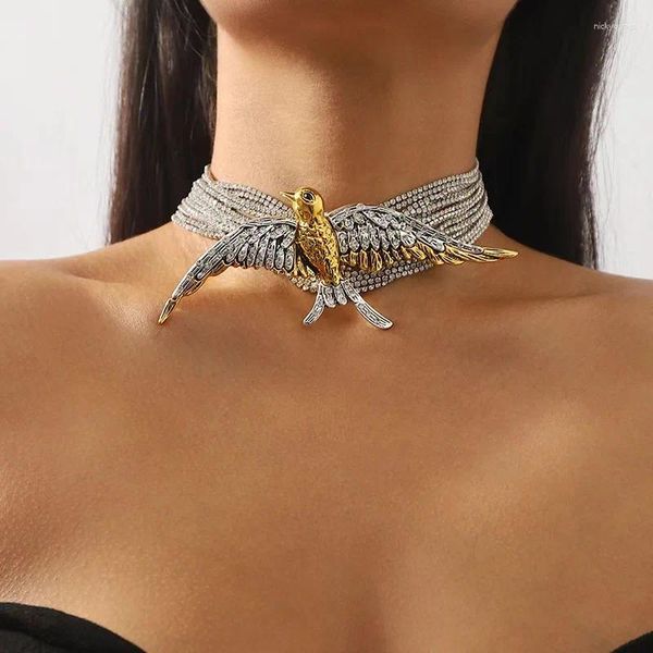 Halsband Halskette Vogel Anhänger Kette Frauen Mädchen Gold Silber Überzug Modeschmuck Party Geschenk 2024 Stil HN23517