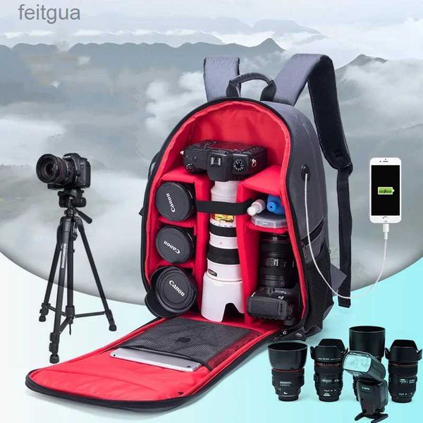 Bolsa para câmera, acessórios, nova mochila para câmera de grande capacidade, fotografia à prova d'água, multifuncional, viagem com função de carregamento yq240204