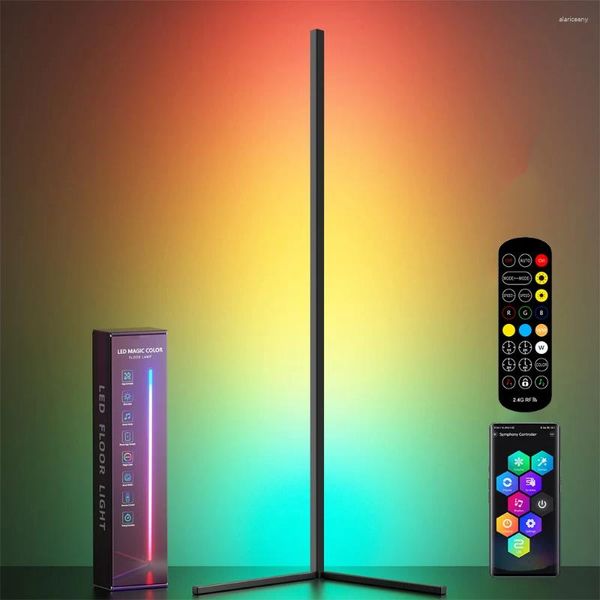 Stehlampen 140 cm 55 Zoll Wohnzimmer Ecklampe Smart APP Stehend Schlafzimmer Dimmbare LED RGB Stimmungslicht Wohnkultur Innenraum