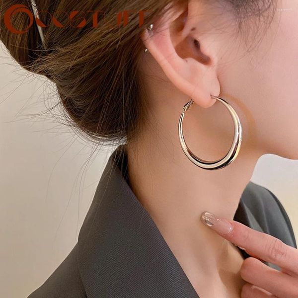 Baumeln Ohrringe Silber Farbe Runde Große Hoop Für Frauen Einfache Kreis Ohr Ringe Pendientes Peeling Damen Mode Weibliche Schmuck Geschenke
