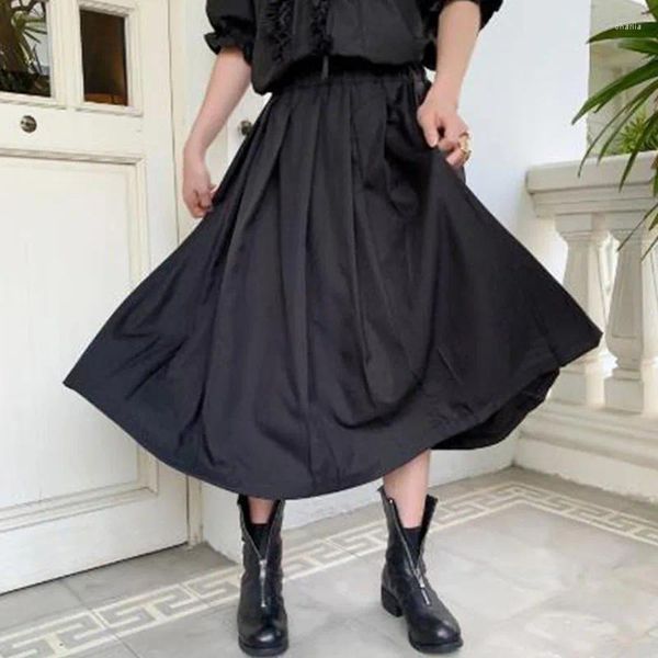 Erkek pantolon pantolon yaz elbisesi Japon gündelik pileli şort culottes hip-hop gotik çiftler sahne giyim