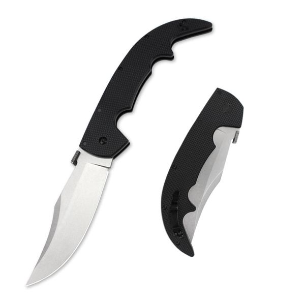 Coltello pieghevole di sopravvivenza grande AUS-10A Stone Wash / Lama nera G10 Maniglia per campeggio all'aperto Coltelli tattici per cartelle con scatola al minuto