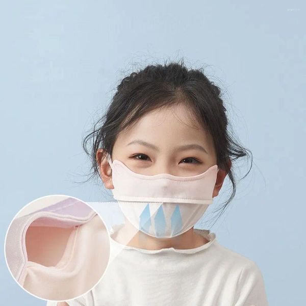 Lenços Outdoor Face Shield Gradiente Cor Pendurado Tipo de Orelha Gini Máscara Crianças Seda Verão Protetor Solar Condução