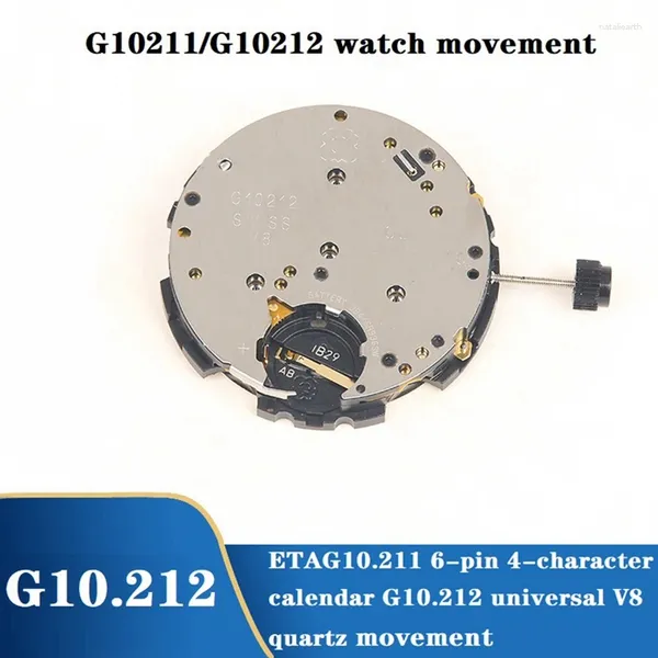 Kit di riparazione orologio G10.212 Movimento ETA G10.211 Calendario singolo Accessori di ricambio al quarzo V8 universale a 4 punti e 6 pin