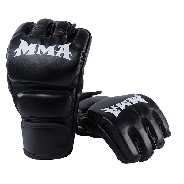 1 par grosso luvas de boxe mma meio dedo saco de boxe kickboxing muay thai luvas profissional equipamento de treinamento de boxe 240119