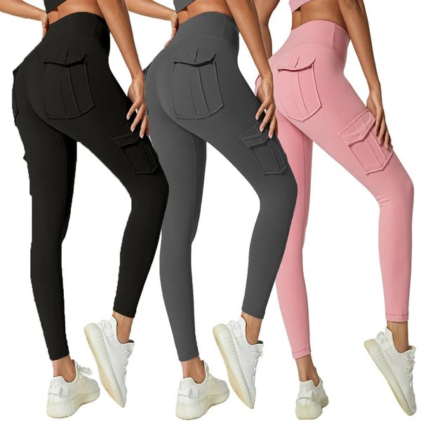 Kadın Yoga Fitness Gyp Wear Pocket Yoga Pantolon Taytlar Esnek Sıkıştırma Yüksek Bel Taytlar 240131