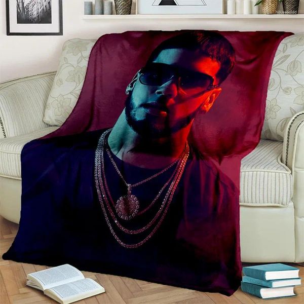 Cobertores grátis Anuel AA Rapper Hip Hop Cantor Cobertor Macio Lance para Casa Quarto Cama Sofá Piquenique Viagem Escritório Capa Crianças