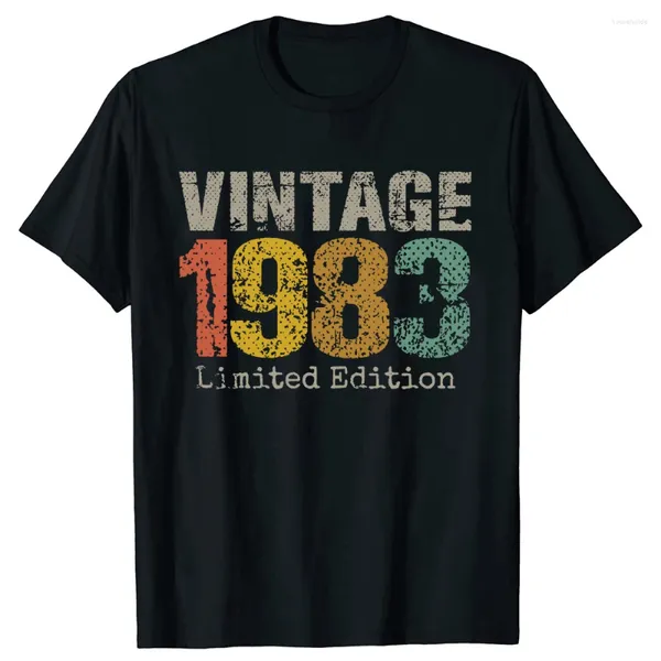 Herren-T-Shirts 2024, modisches T-Shirt, 40 Jahre alt, Vintage 1983, limitierte Auflage, 40. Geburtstag, klassische T-Shirts, kurzärmelig, lässig, Basic