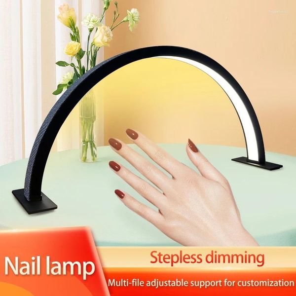 Tischlampen Ankunft Bicolor Halbring Beauty Fill Mond Wimpernlicht Maniküre für Wimpernverlängerung Augenbrauen Make-up U-förmige Nail Art Lampe