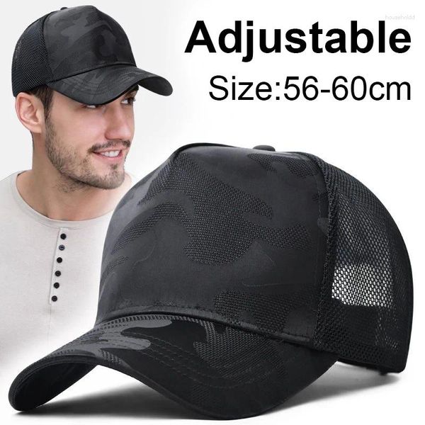 Cappellini da baseball Camouflage da uomo Cappelli da pesca all'aperto da baseball Berretto tattico traspirante con fibbia in metallo Cappello da camionista snapback regolabile