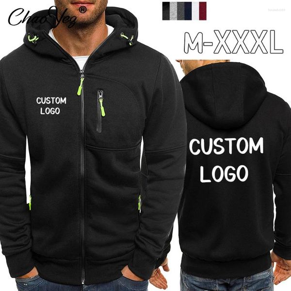 Jaquetas masculinas personalizadas seu logotipo homens zíper esportes hoodies moda legal fino jaqueta casaco outono inverno casual roupas esportivas 2024