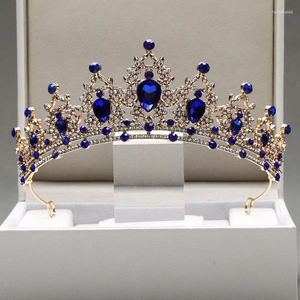 Haarspangen Itacazzo Brautkopfbedeckung mit einer blauen Farbe Damen Exquisite Walk Show Crown Retro Queen Tiaras