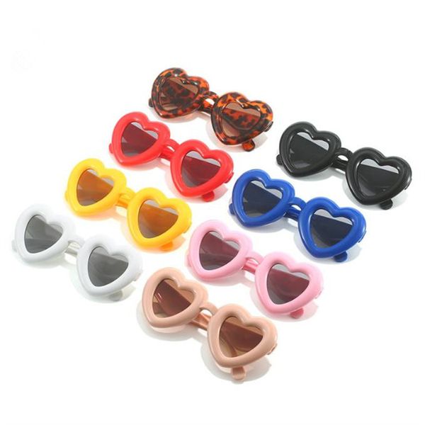 Occhiali da sole per bambini Occhiali da sole color caramello Occhiali gonfiabili anti-UV adombrati Occhiali da cartone animato per bambini Cuore ornamentale