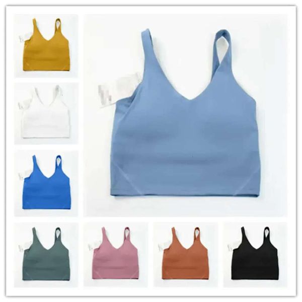 2024 Lu-20 U Voltar Yoga Align Tank Tops Roupas de Ginástica Mulheres Casual Correndo Nu Apertado Sutiã Esportivo Fitness Linda Roupa Interior Colete Sh 22 Nderw High nderwear