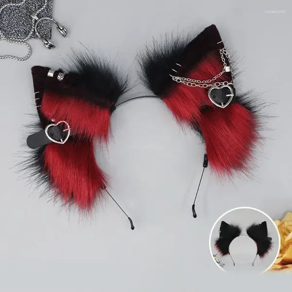 Fontes de festa bonito orelhas de gato cosplay argola de cabelo com jóias penduradas mulher adolescentes bandana para transmissão ao vivo carnavais faixa de cabelo